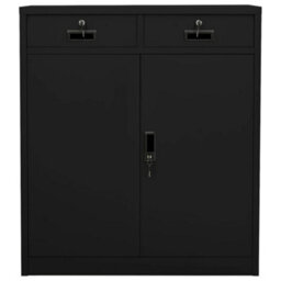 Berkfield Durable Office Cabinet Black 90X40X102 Cm Steel - thumbnail 1