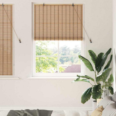 Berkfield Window Blinds & Shades Manual Light Brown 120 X 160 Cm Bamboo