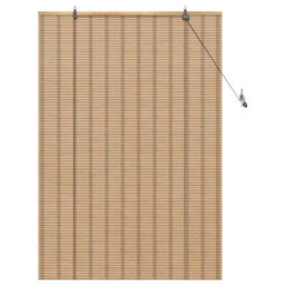 Berkfield Window Blinds & Shades Manual Light Brown 120 X 160 Cm Bamboo - thumbnail 2
