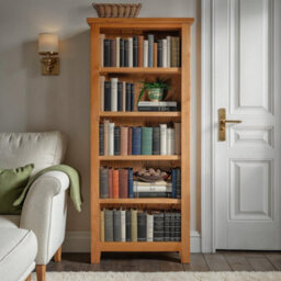 Surrey Oak 5 Tier Narrow Bookcase - By Roseland Furniture - thumbnail 2