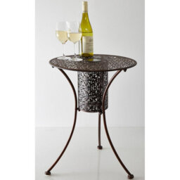 Filigree Silhouette Bistro Table With Built-In Solar Light - Weather Resistant Metal Led Illuminated Garden Table - H60 X 45Cm Dia - thumbnail 5
