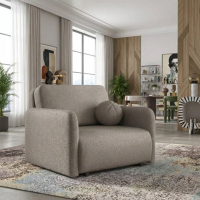 Viva Sun I Upholstered Chair Bed With Sleeping Function And Bedding Storage Chipboard Metal Legs 100X103X85Cm Brown - image 1