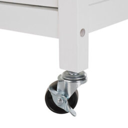 Wyld And Coco Novahome Kitchen Trolley White With Wood-Look Top, Drawer And Lockable Castors - 89 Cm High - thumbnail 8