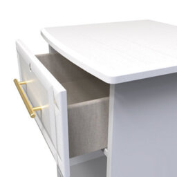 Norfolk 1 Drawer Bedside Cabinet - Lockable In White Ash (Ready Assembled) - thumbnail 5