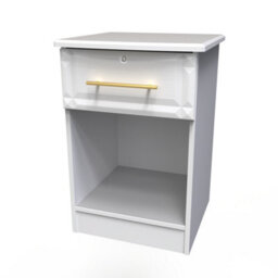 Norfolk 1 Drawer Bedside Cabinet - Lockable In White Ash (Ready Assembled) - thumbnail 3