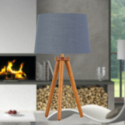 First Choice Lighting Voyage - Dark Oak Table Lamp Or Bedside Light With Grey And Gold Shade - thumbnail 4