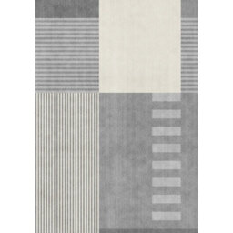 RainbowHome Geo Blocks Grey Rug - Tokyo Collection 160Cm X 120Cm - thumbnail 1