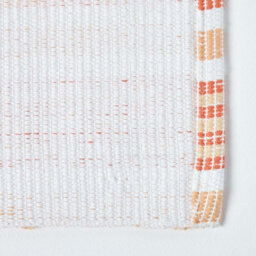 Homescapes Handloomed Striped Cotton Orange Bath Mat - thumbnail 4