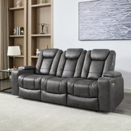 More4Homes Ashton 2+3 Seater Fabric Auto Recliner Sofa Set Grey - thumbnail 2