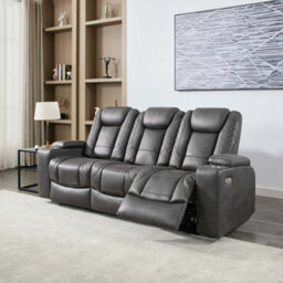 More4Homes Ashton 2+3 Seater Fabric Auto Recliner Sofa Set Grey - thumbnail 3