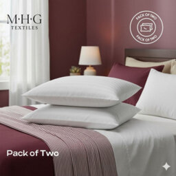 MHG Textiles Anti-Allergy Striped Pillow - Ultra Soft, Hotel Quality, Soft-Medium Support - Pack Of 2 - thumbnail 2