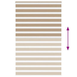 Berkfield Modern Zebra Blind Sand Brown 140X200 Cm Fabric Width 135.9 Cm Polyester - thumbnail 5