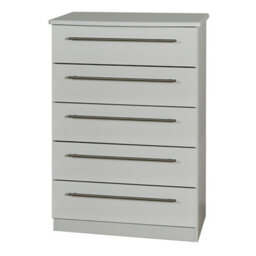 Bergamo Ready Assembled Matt Grey 5 Drawer Chest (H)1075mm (W)765mm (D)415mm - thumbnail 1
