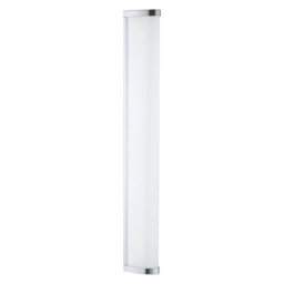 Stylish Chrome Bathroom Mirror Light With White Shade - 16W Led Ip44 - thumbnail 1
