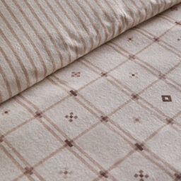 Dreams & Drapes Cottage Check Brushed Cotton Natural Duvet Cover Set - thumbnail 3