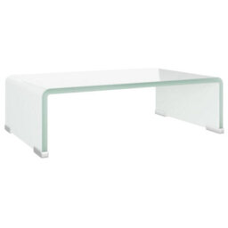 Berkfield Tv Stand/monitor Riser Glass White 40X25X11 Cm - thumbnail 2