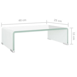 Berkfield Tv Stand/monitor Riser Glass White 40X25X11 Cm - thumbnail 6