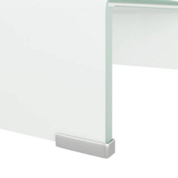 Berkfield Tv Stand/monitor Riser Glass White 40X25X11 Cm - thumbnail 5