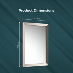 Ibathuk Brillia Modern Wall Hung Mirror, Metallic Nickel Frame, Bevelled Glass Bathroom Mirror Furniture For Contemporary Spaces - thumbnail 4