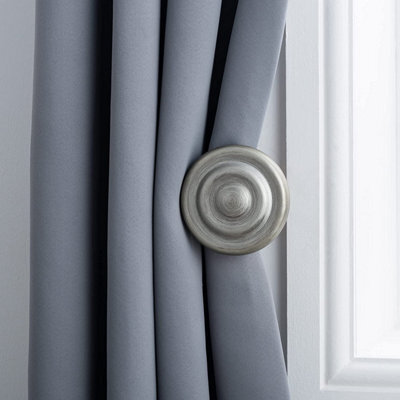 A.unique Home Ribbed Wooden Curtain Pole With Rings And Fittings - 35mm - 11Cm - Antique Silver - image 1