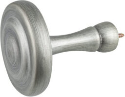 A.unique Home Ribbed Wooden Curtain Pole With Rings And Fittings - 35mm - 11Cm - Antique Silver - thumbnail 3