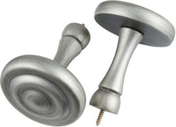 A.unique Home Ribbed Wooden Curtain Pole With Rings And Fittings - 35mm - 11Cm - Antique Silver - thumbnail 2