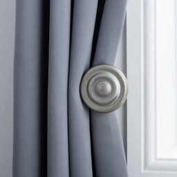 A.unique Home Ribbed Wooden Curtain Pole With Rings And Fittings - 35mm - 11Cm - Antique Silver - thumbnail 1
