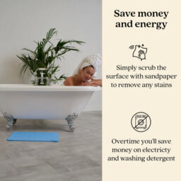 Misona Stone Bath Mat 39 X 60Cm - Quick Dry Diatomite Bathroom Mat (Blue) - thumbnail 4
