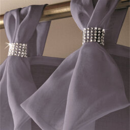 Luxury Living Linen Look Voile Tab Top Curtain Pair 147Cm X 229Cm Silver - thumbnail 2