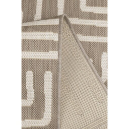 Melrose Eden Patches Taupe Stripes Indoor Outdoor Large Area Rug 3mm Pile Height - 160/230Cm - thumbnail 3