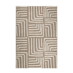 Melrose Eden Patches Taupe Stripes Indoor Outdoor Large Area Rug 3mm Pile Height - 160/230Cm - thumbnail 5