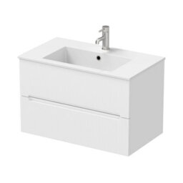 Affine 800mm Bathroom Cloakroom Vanity Unit Basin Wall Hung Furniture Soft Close White - thumbnail 4