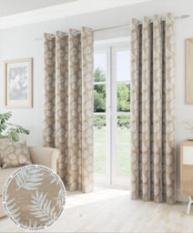 Enhanced Living Oakland Latte Leaf Pattern, Thermal, Room Darkening Pair Of Curtains With Eyelet Top - 66 X 90 Inch (168X229Cm) - thumbnail 1