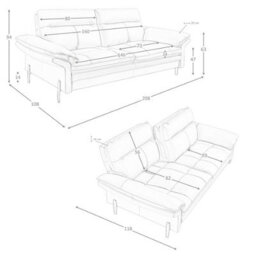 Angel Cerda Brown Leather 3-Seater Sofa And Dark Chromed Stainless Steel Legs - thumbnail 8