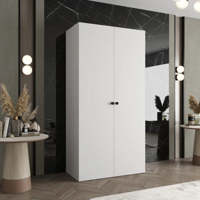 Arte Parma I Hinged Door Wardrobe 100 Cm In White - Bright Minimalist Wardrobe With Soft-Close Comfort - image 1