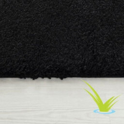 STALWART Modern Shaggy Rug - 5Cm Plush Thick Pile, Non-Slip, Soft Touch Carpet - Washable Area Rugs (Black, 60X110 Cm) - thumbnail 4