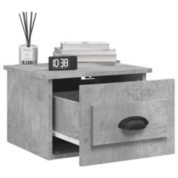 Berkfield Wall-Mounted Bedside Cabinet Concrete Grey 41.5X36X28Cm - thumbnail 4