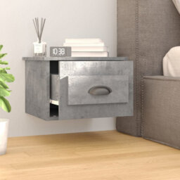 Berkfield Wall-Mounted Bedside Cabinet Concrete Grey 41.5X36X28Cm - thumbnail 3