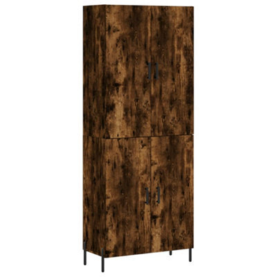 Berkfield Elegant Highboard Smoked Oak 69.5X34X180 Cm Engineered Wood - image 1