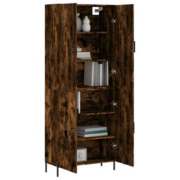 Berkfield Elegant Highboard Smoked Oak 69.5X34X180 Cm Engineered Wood - thumbnail 3