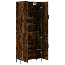 Berkfield Elegant Highboard Smoked Oak 69.5X34X180 Cm Engineered Wood - thumbnail 4