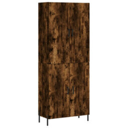 Berkfield Elegant Highboard Smoked Oak 69.5X34X180 Cm Engineered Wood - thumbnail 1