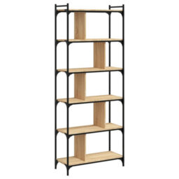 Walplus Bookcase 6-Tier Sonoma Oak 76X32X192 Cm Engineered Wood - thumbnail 2