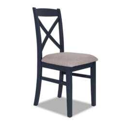 Statement Furniture Florence Crossback Upholstered Seat Dining Chair - Navy Blue - thumbnail 1