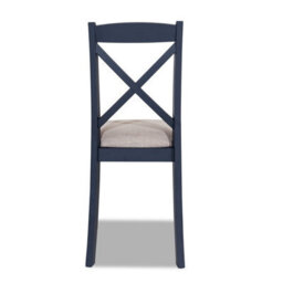 Statement Furniture Florence Crossback Upholstered Seat Dining Chair - Navy Blue - thumbnail 4
