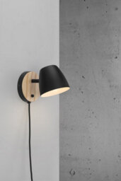 Nordlux Theo Metal Wall Light Hardwire Or Plug-In Black,plug In Or Mains - thumbnail 5