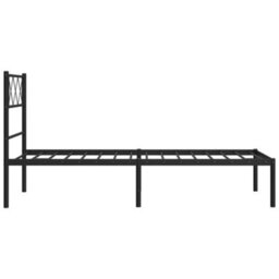 Berkfield Metal Bed Frame With Headboard Black 75X190 Cm 2Ft6 Small Single - thumbnail 6