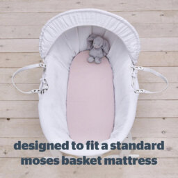 Silentnight Safe Nights Moses Basket Fitted Sheet, Pink, Pack Of 2 - thumbnail 4
