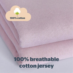Silentnight Safe Nights Moses Basket Fitted Sheet, Pink, Pack Of 2 - thumbnail 3