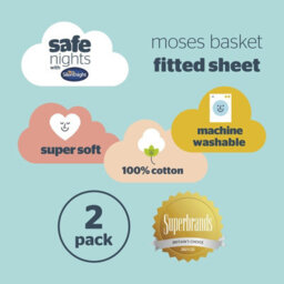 Silentnight Safe Nights Moses Basket Fitted Sheet, Pink, Pack Of 2 - thumbnail 8
